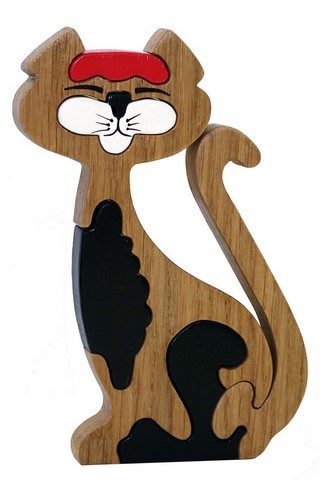 Puzzle chat en chêne