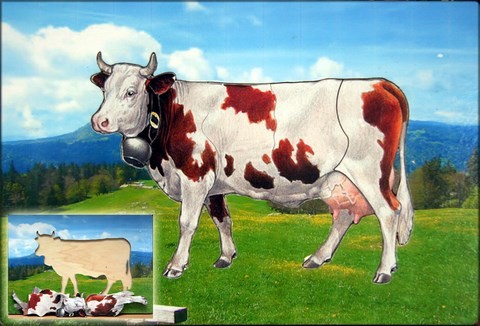 Puzzle vache en bois