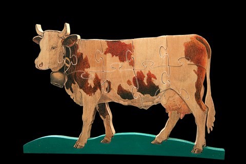 Puzzle vache en bois